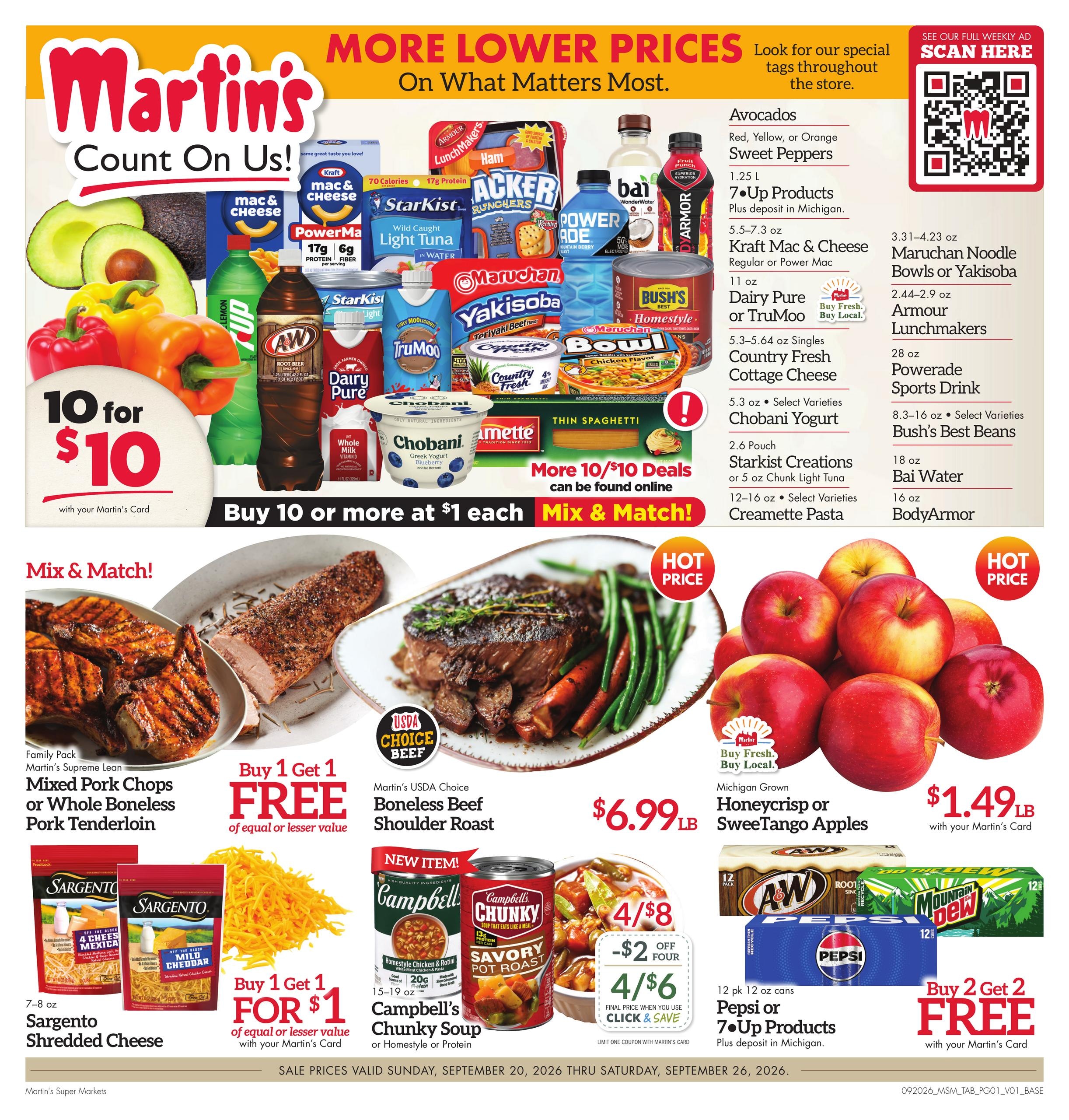 Martin's Super Markets weekly ad page 1