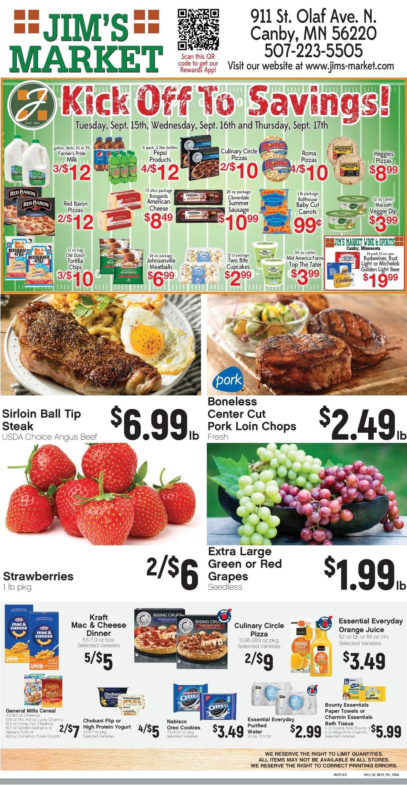 Jim's Market weekly ad page 1