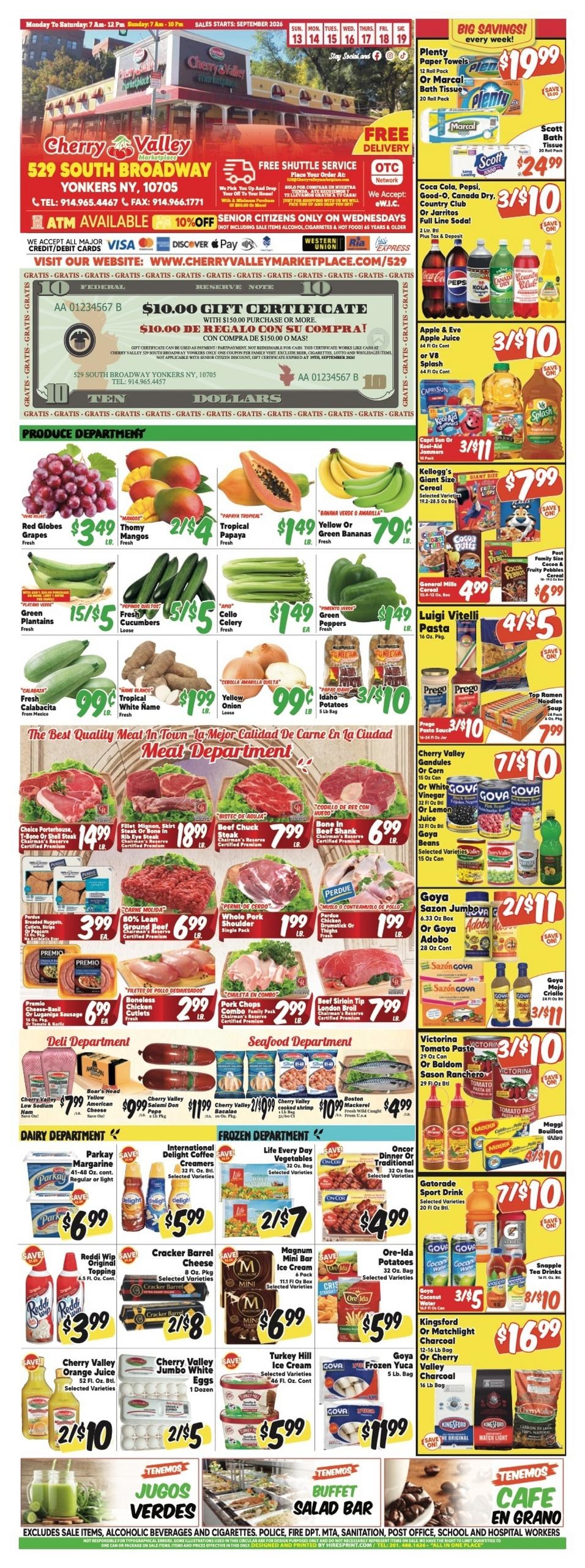 Cherry Valley Marketplace weekly ad page 1