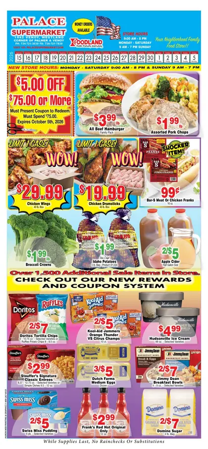 Palace & Foodmax Supermarket Indexed Weekly