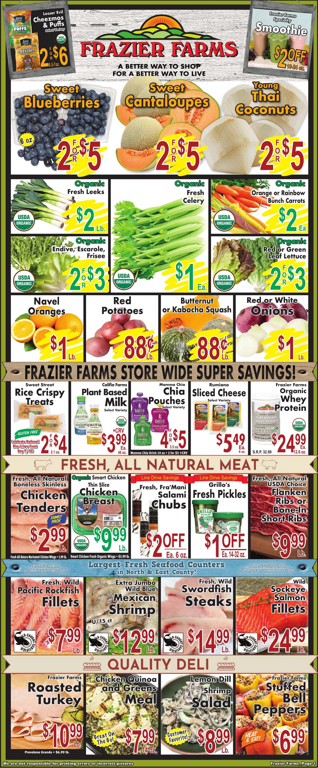 Frazier Farms Market weekly ad page 1