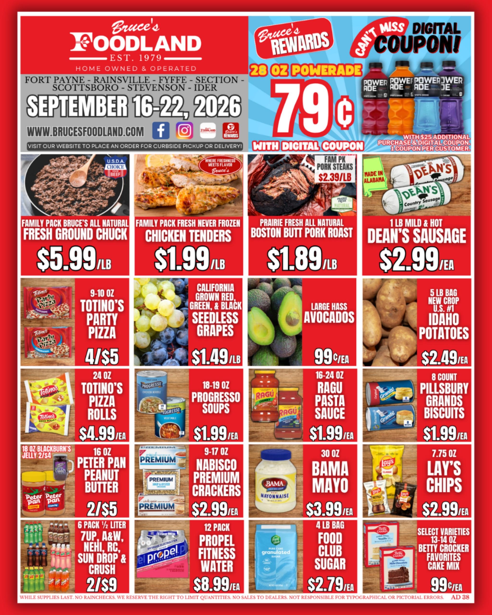 Bruce's Foodland weekly ad page 1