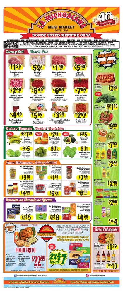 La Michoacana Meat Market Indexed Bi-Weekly