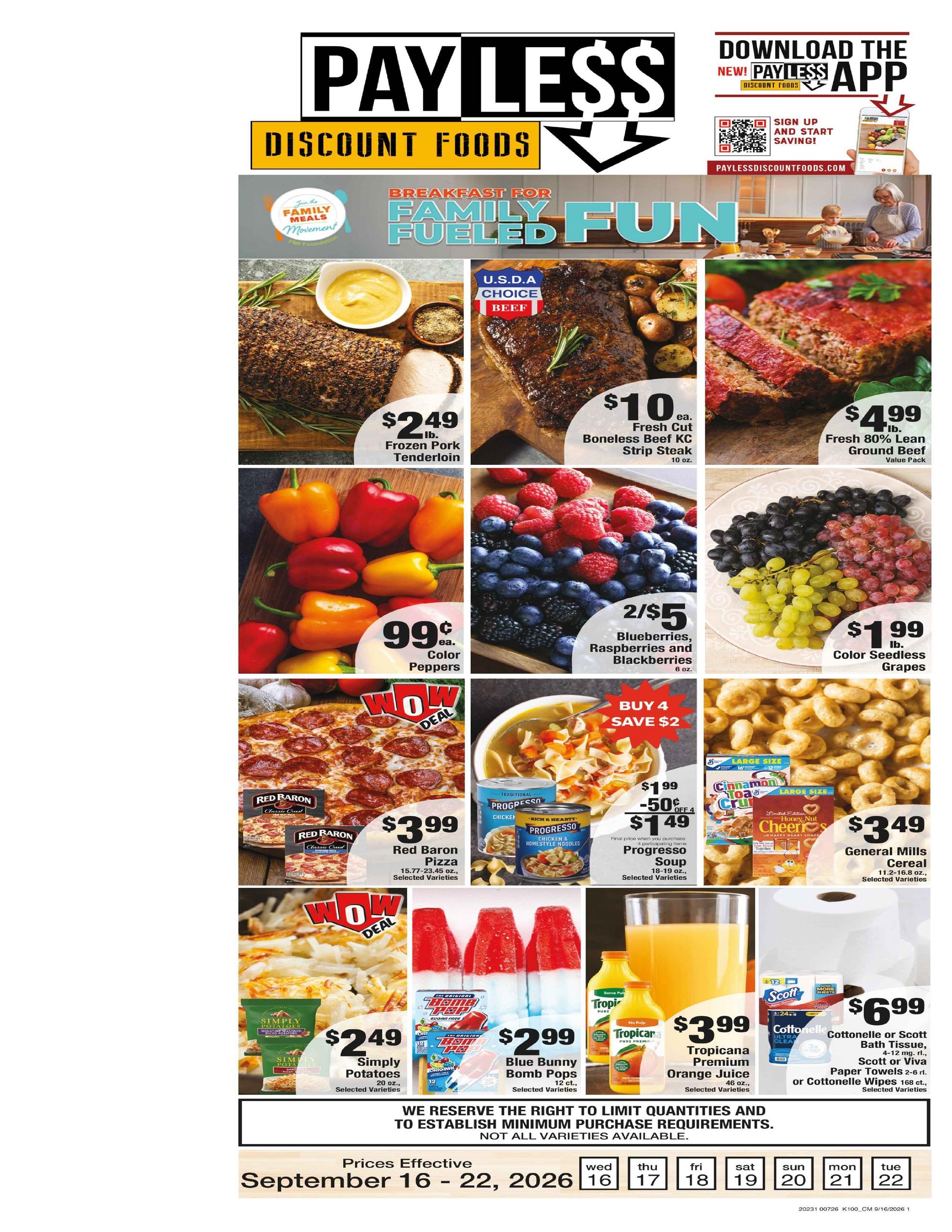 Payless Discount Foods weekly ad page 1