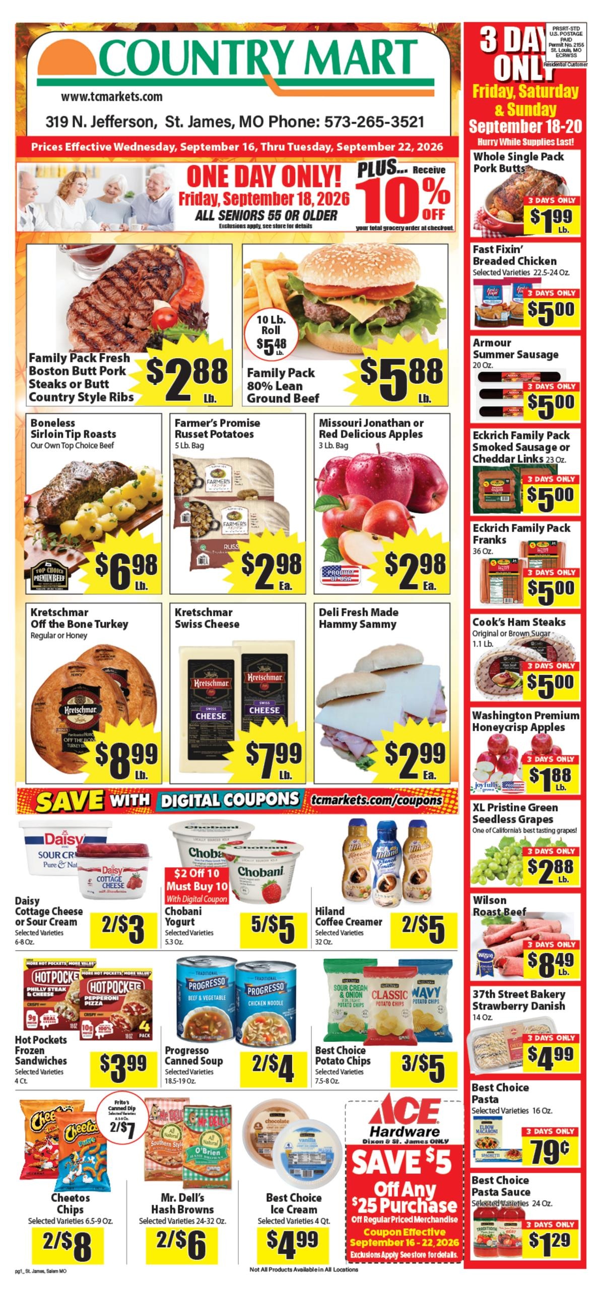 Town & Country Supermarket weekly ad page 1