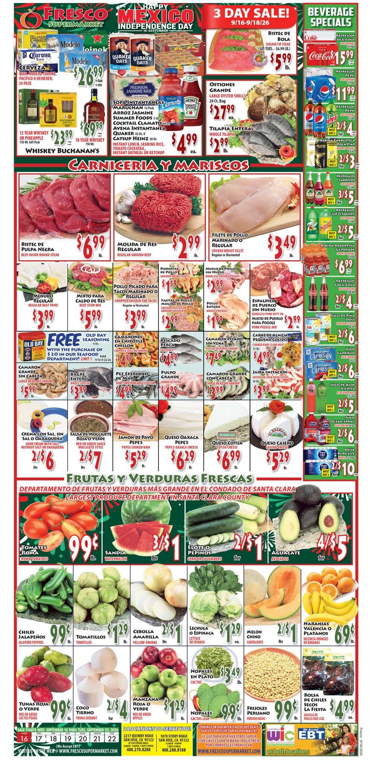 Fresco Supermarket weekly ad page 1
