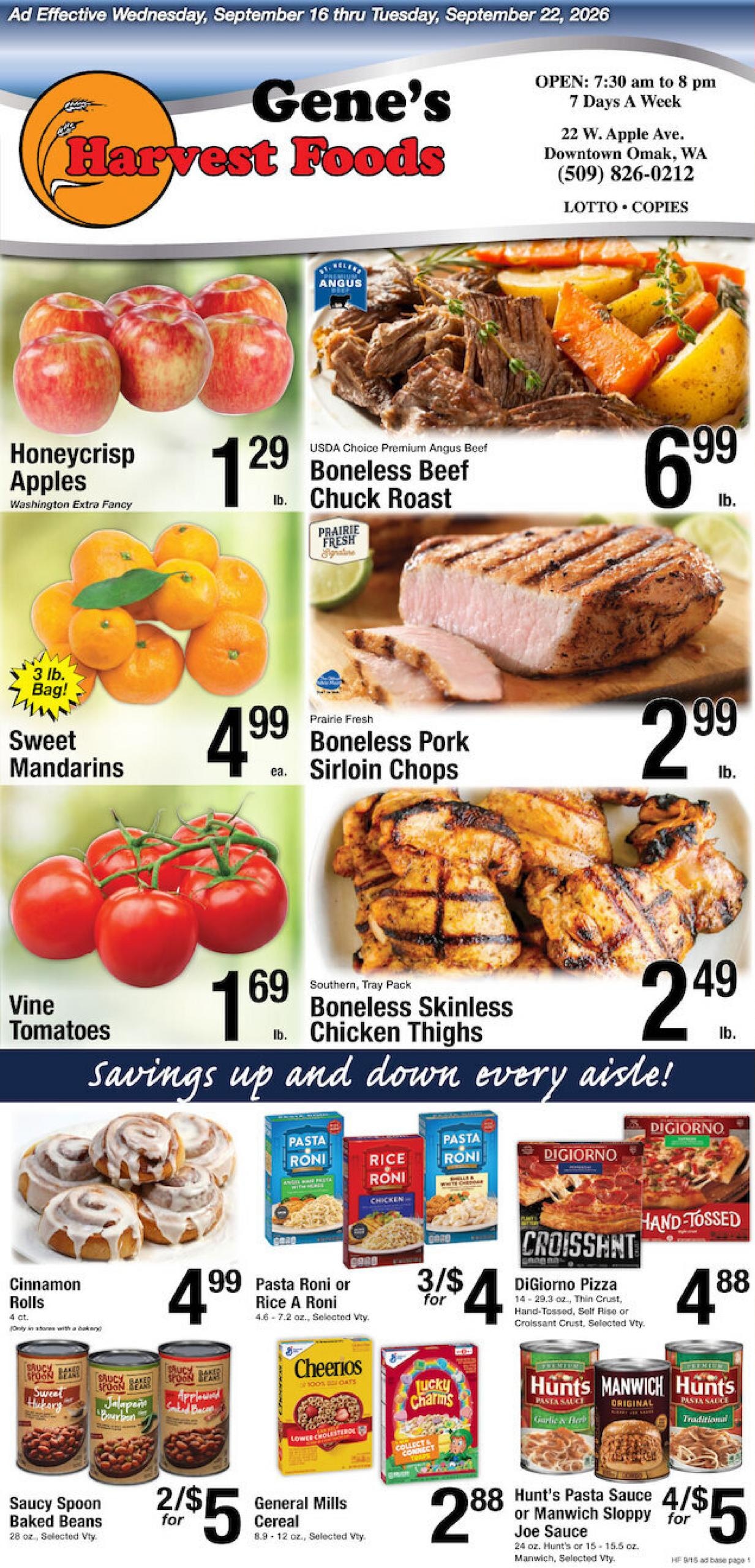 Harvest Foods weekly ad page 1