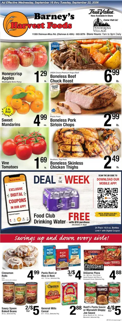 Harvest Foods Indexed Weekly