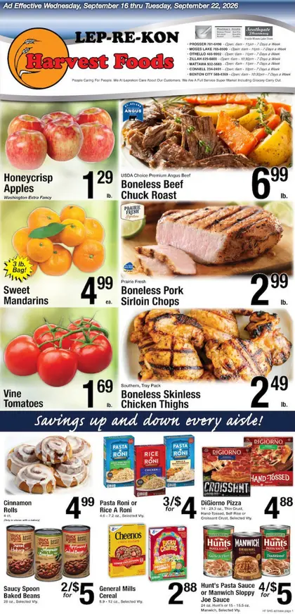Harvest Foods Indexed Weekly