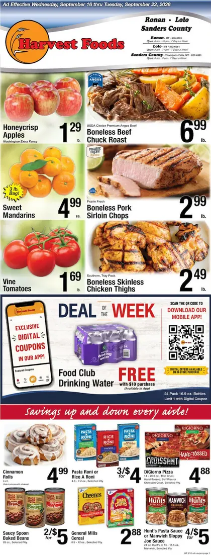 Harvest Foods Indexed Weekly