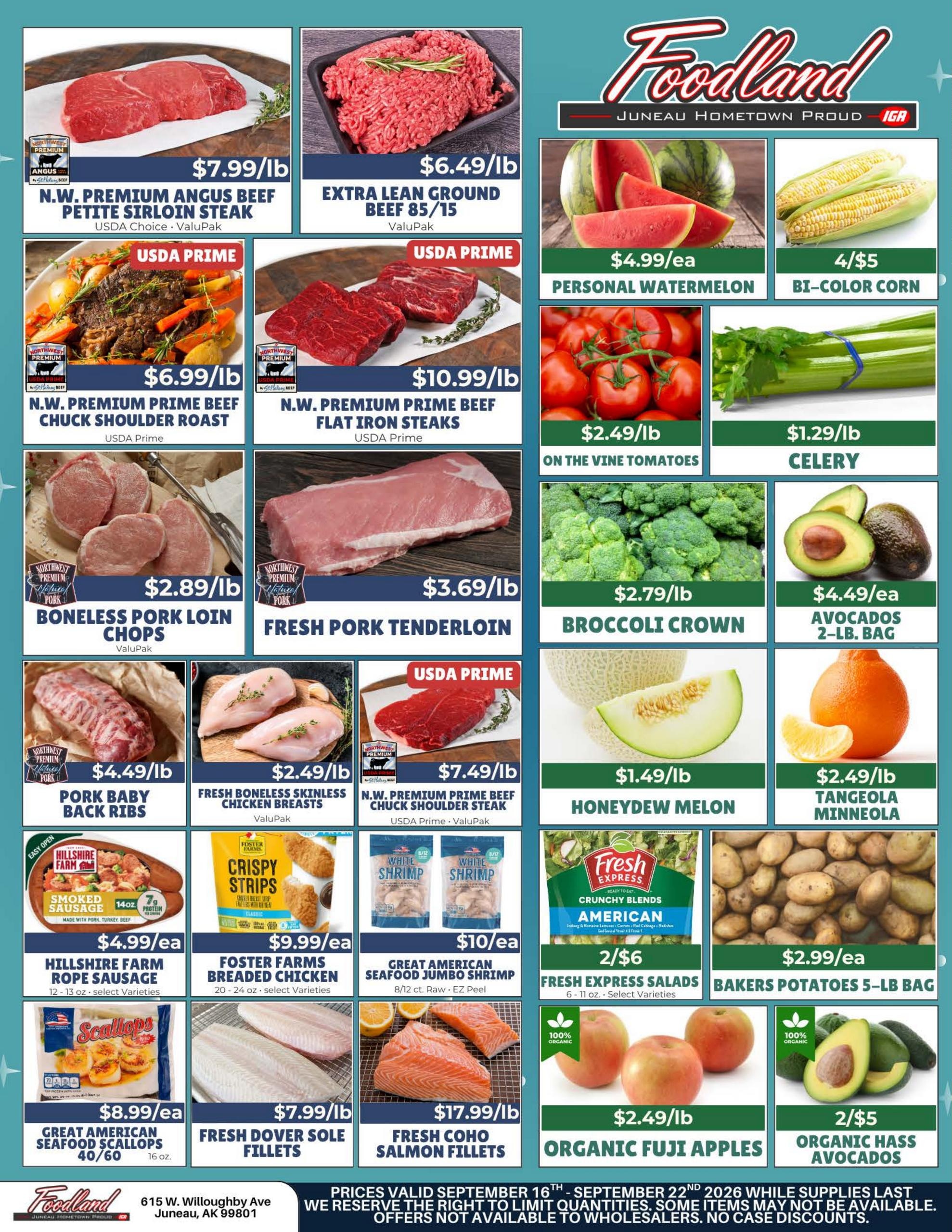 Juneau Foodland IGA weekly ad page 1