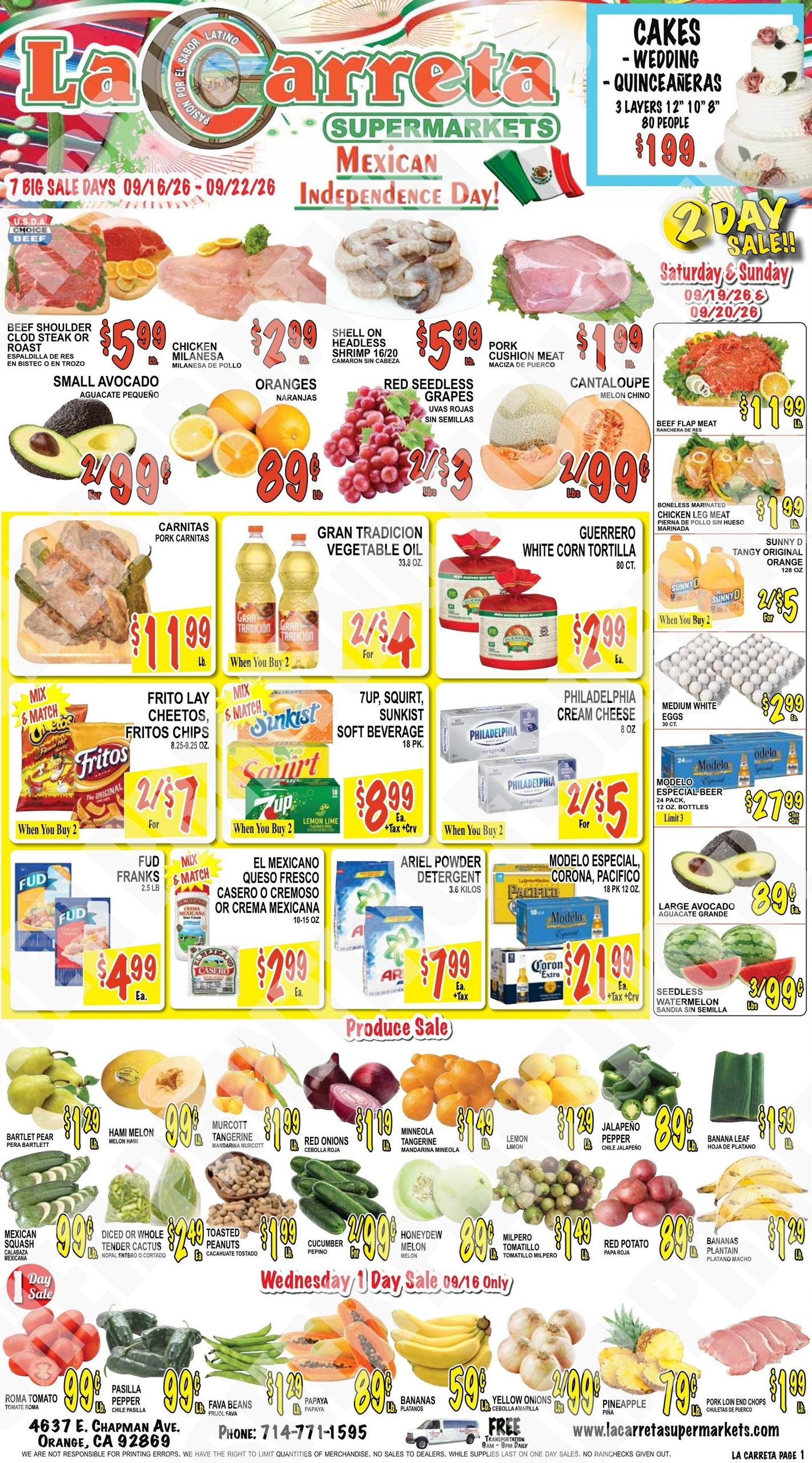 La Carreta Supermarkets weekly ad page 1