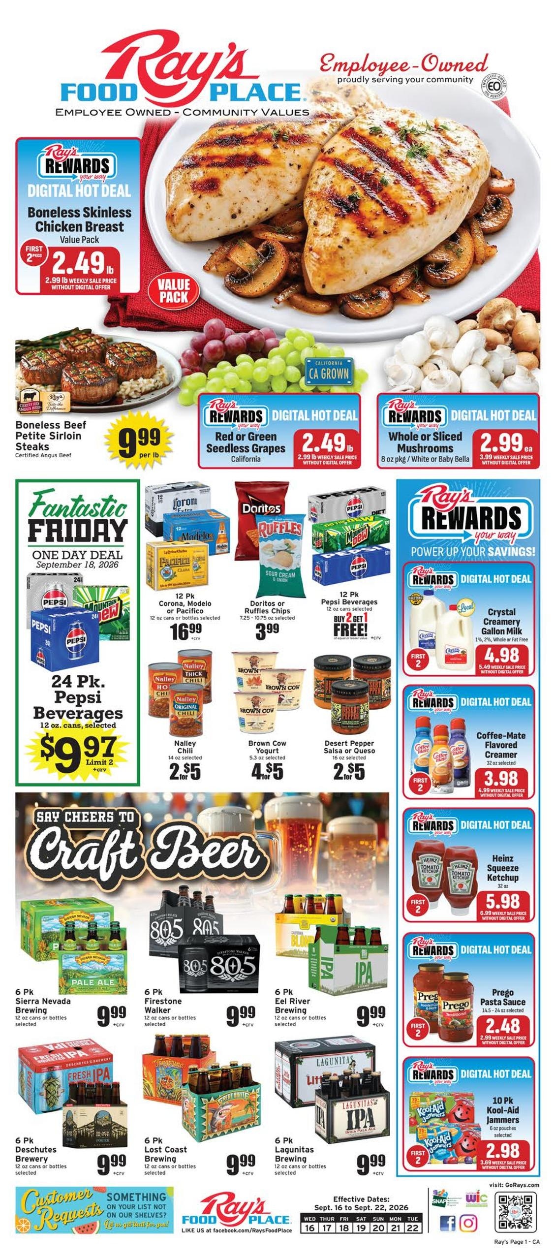 Ray's Food Place weekly ad page 1
