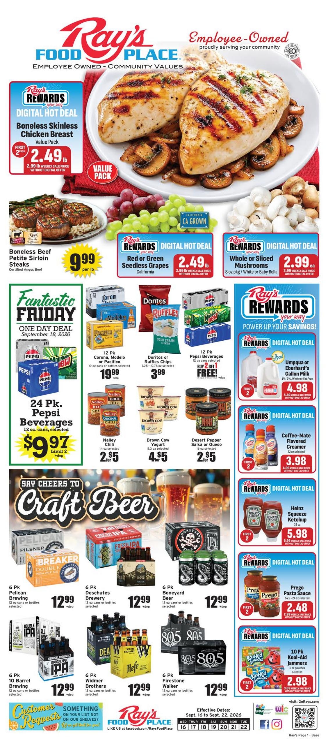 Ray's Food Place weekly ad page 1
