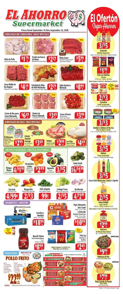 El Ahorro Supermarket Indexed Weekly