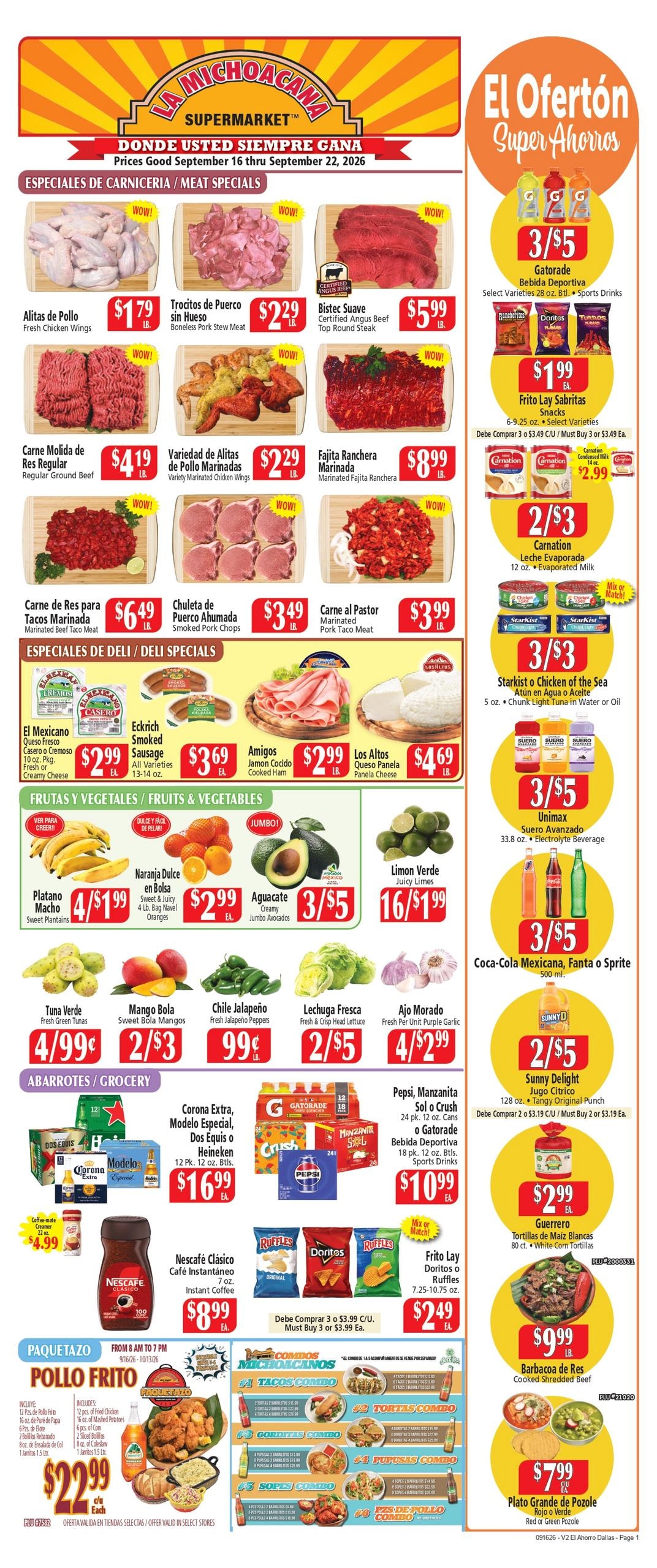 El Ahorro Supermarket weekly ad page 1
