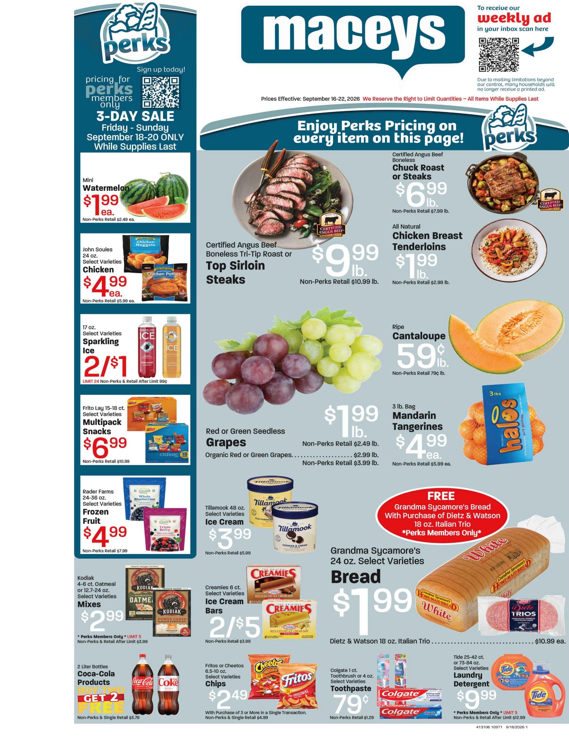 Maceys weekly ad page 1
