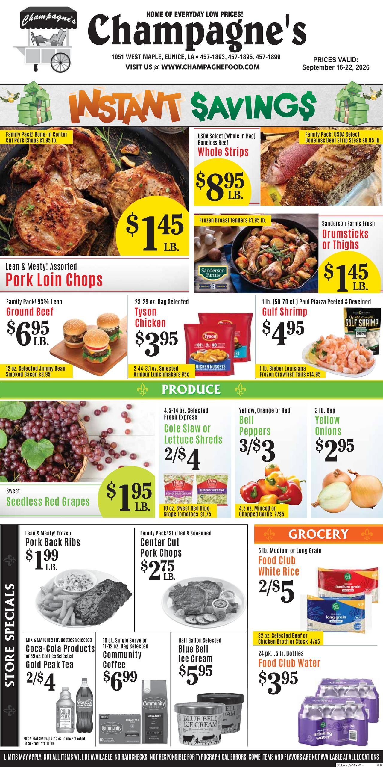 Champagne’s Market weekly ad page 1