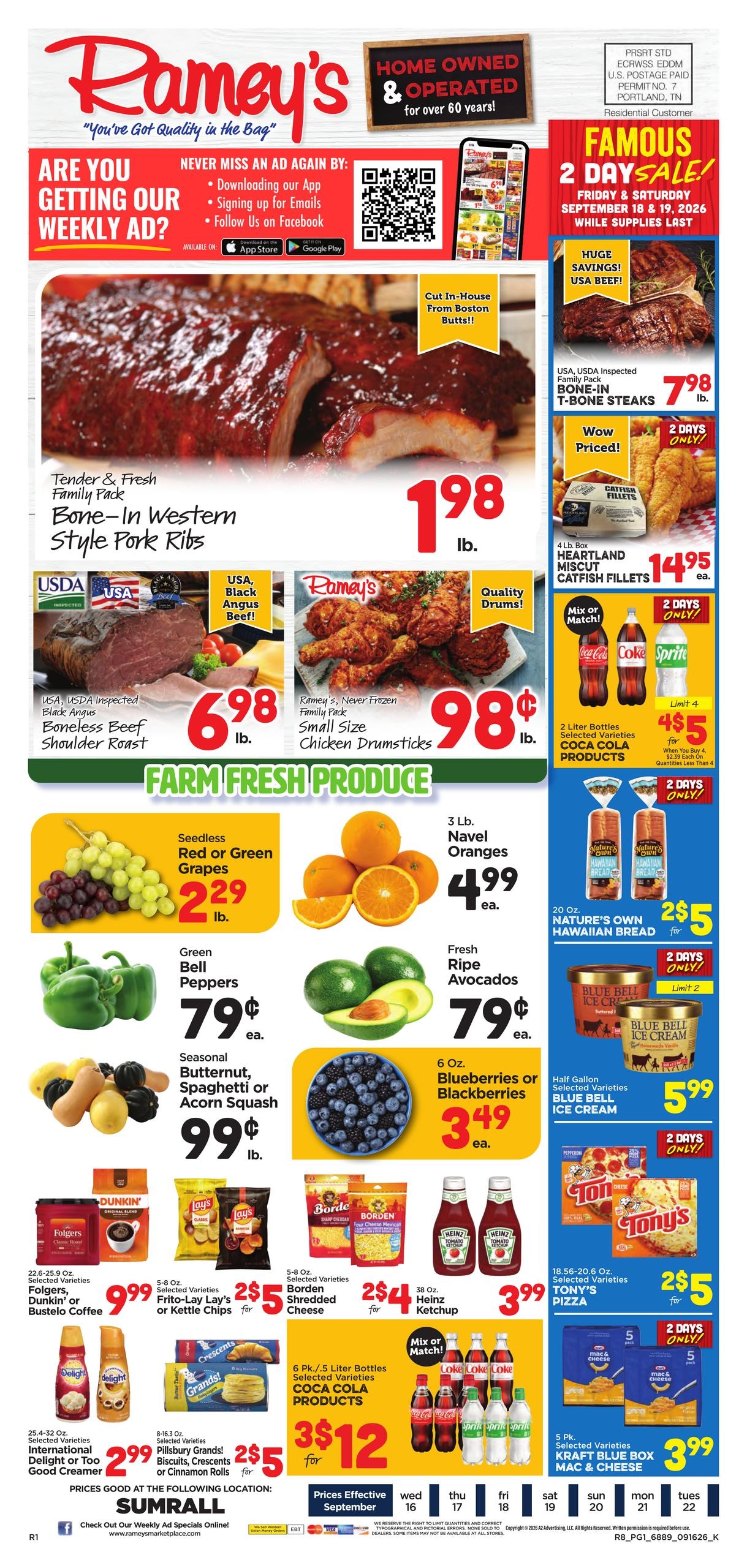 Ramey's weekly ad page 1