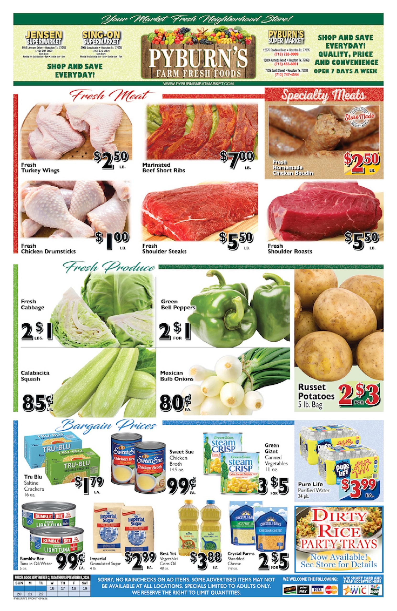Pyburn's Farm Fresh Foods weekly ad page 1