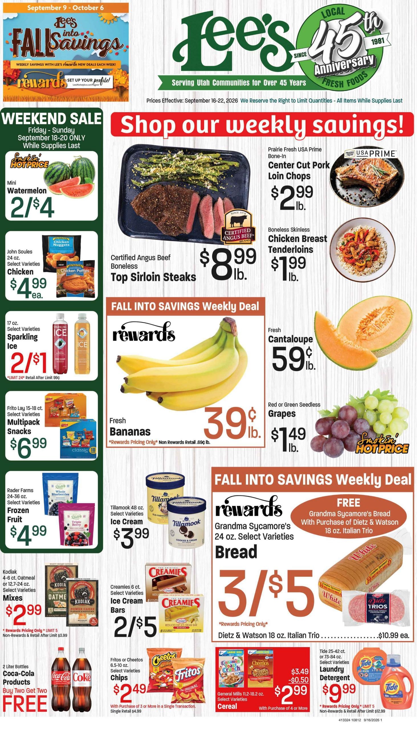 Lee's Marketplace weekly ad page 1