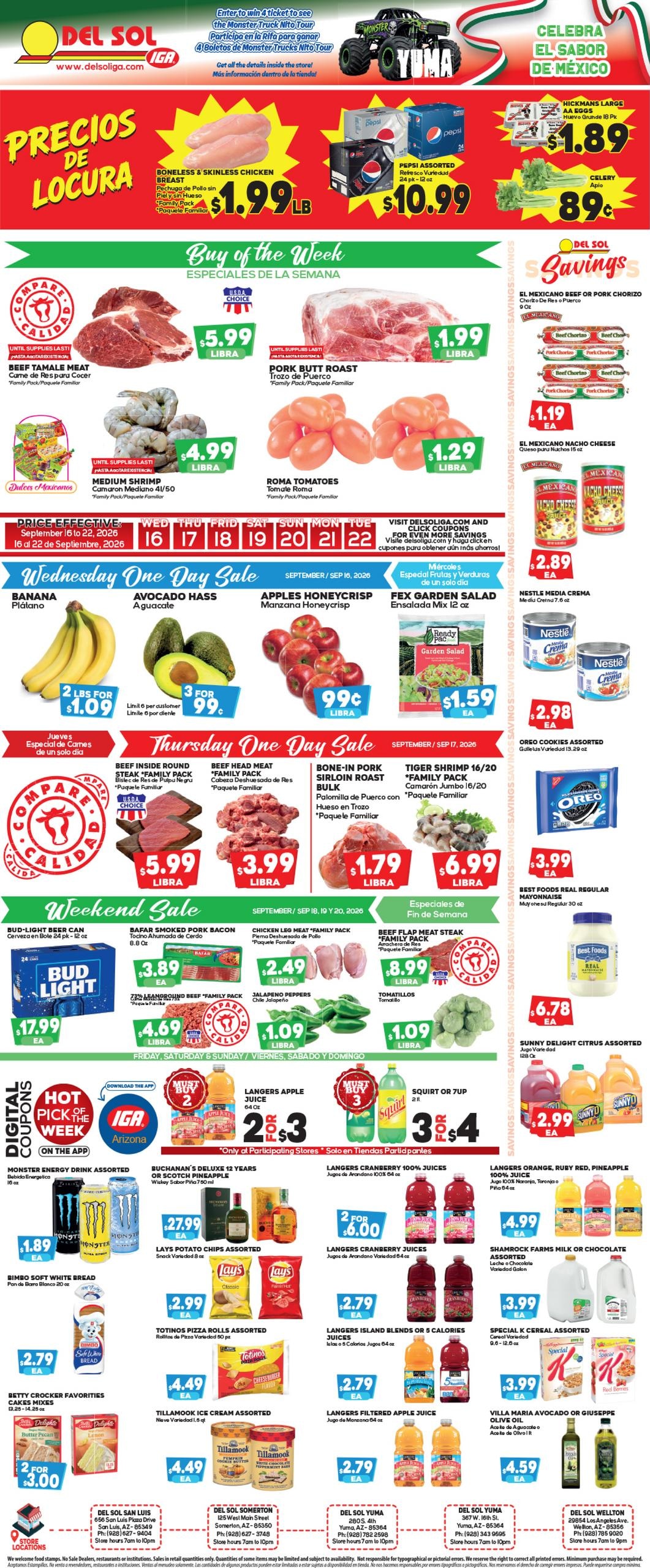 Del Sol IGA weekly ad page 1