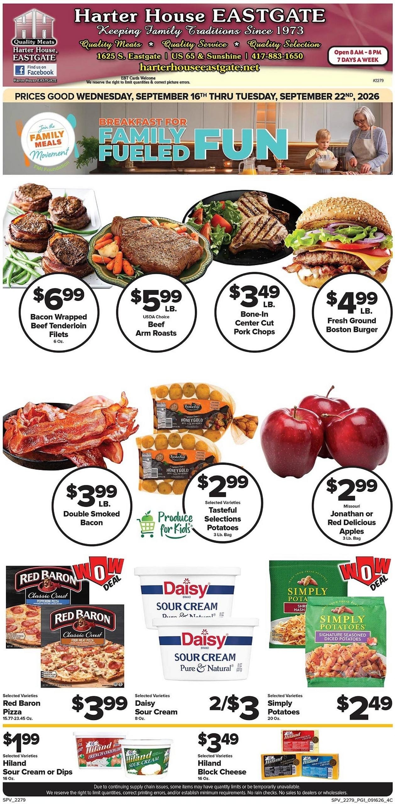 Harter House Eastgate weekly ad page 1