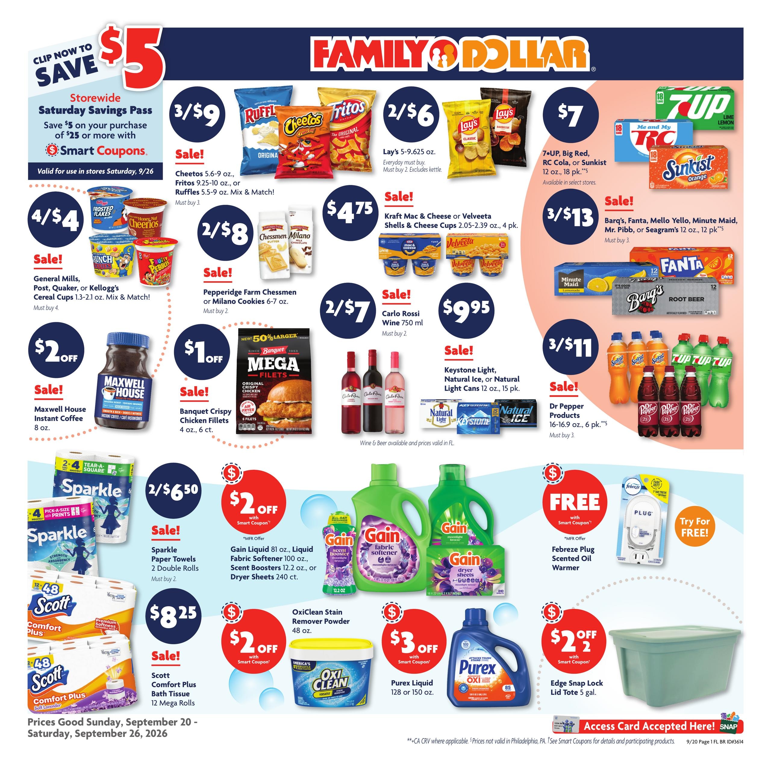 Family Dollar weekly ad page 1