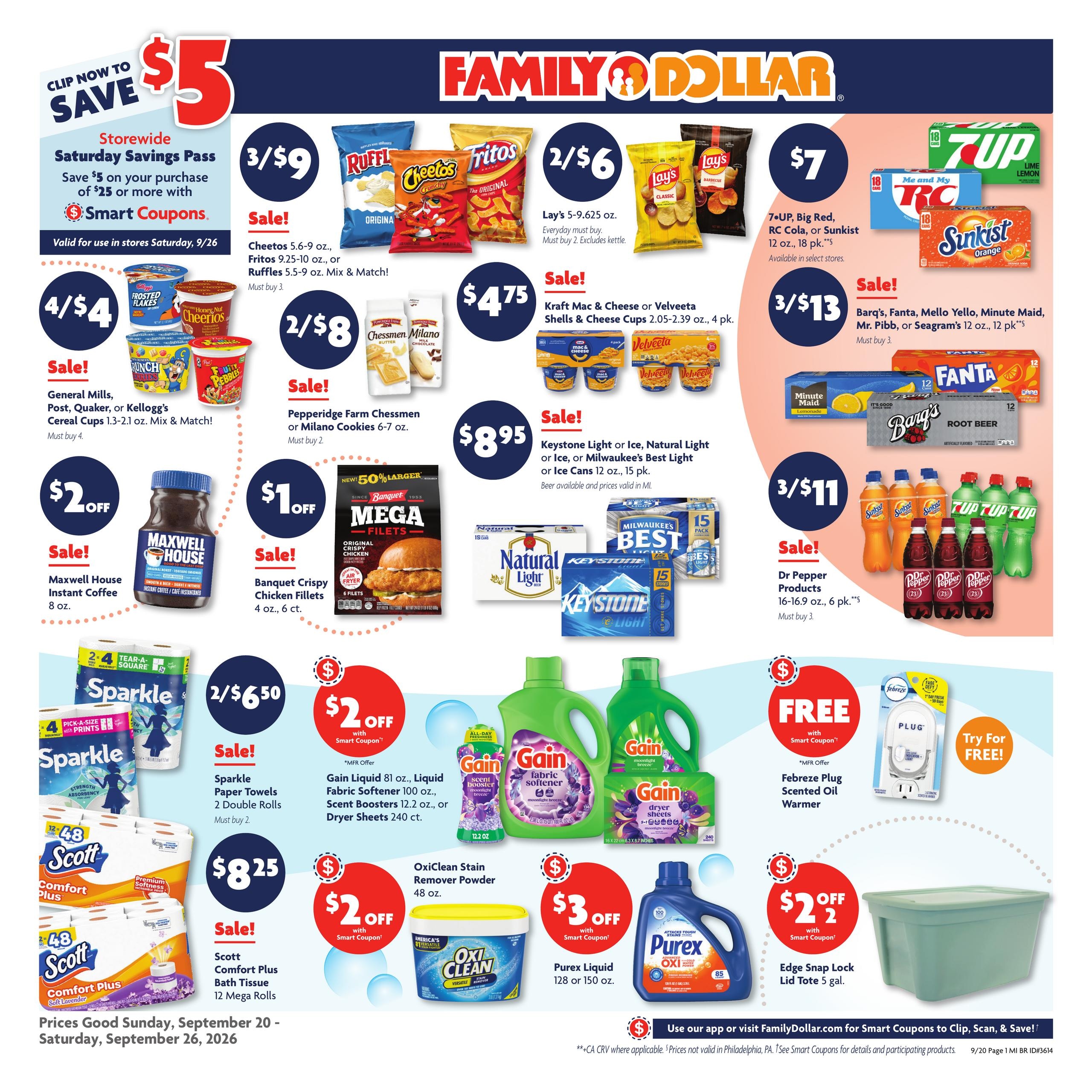 Family Dollar weekly ad page 1