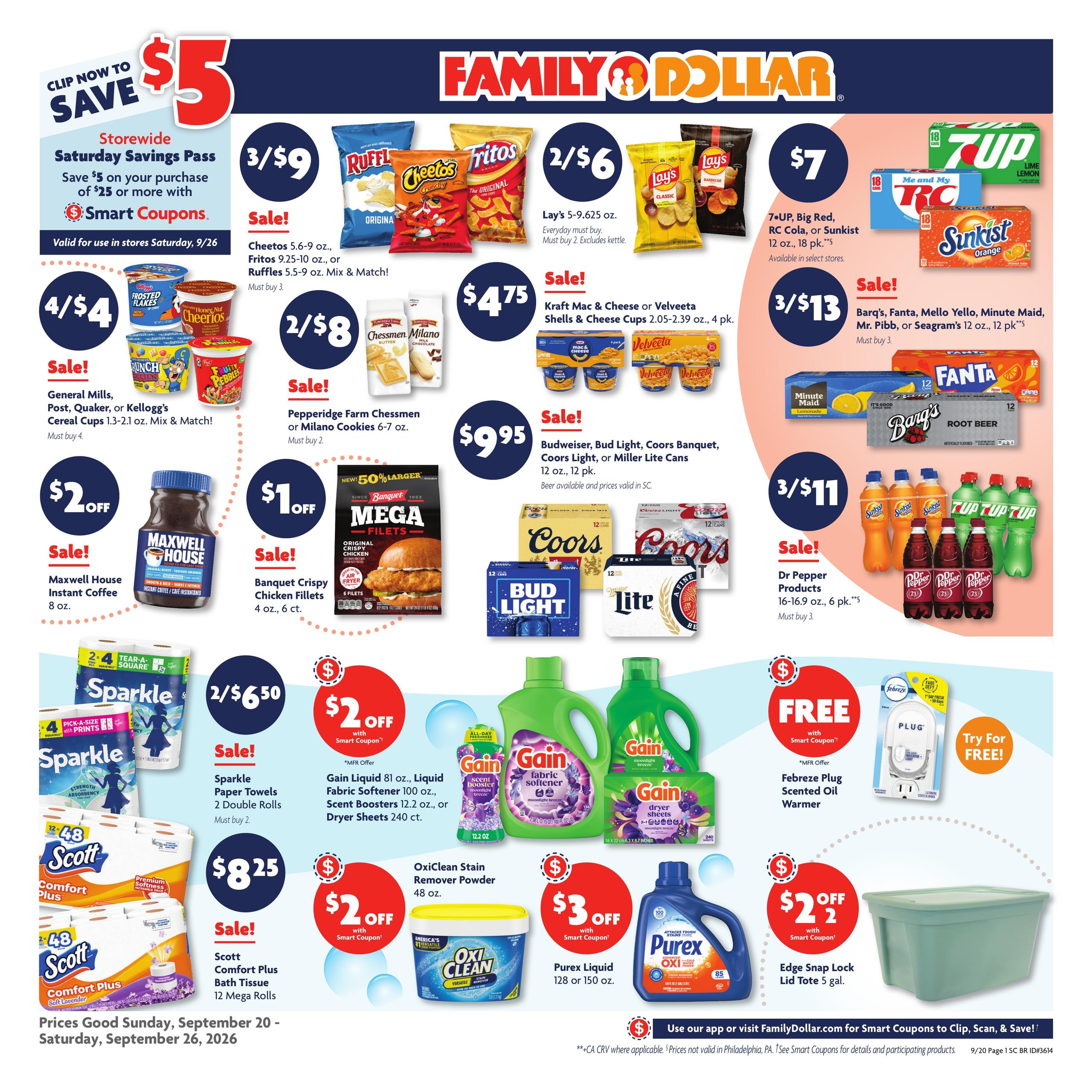 Family Dollar weekly ad page 1