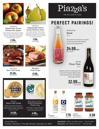 Piazza's Fine Foods Indexed Weekly