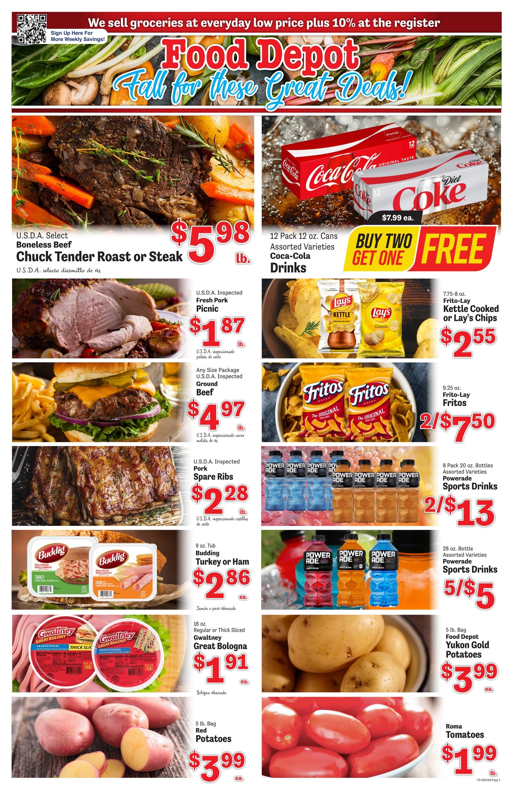 Food Depot weekly ad page 1