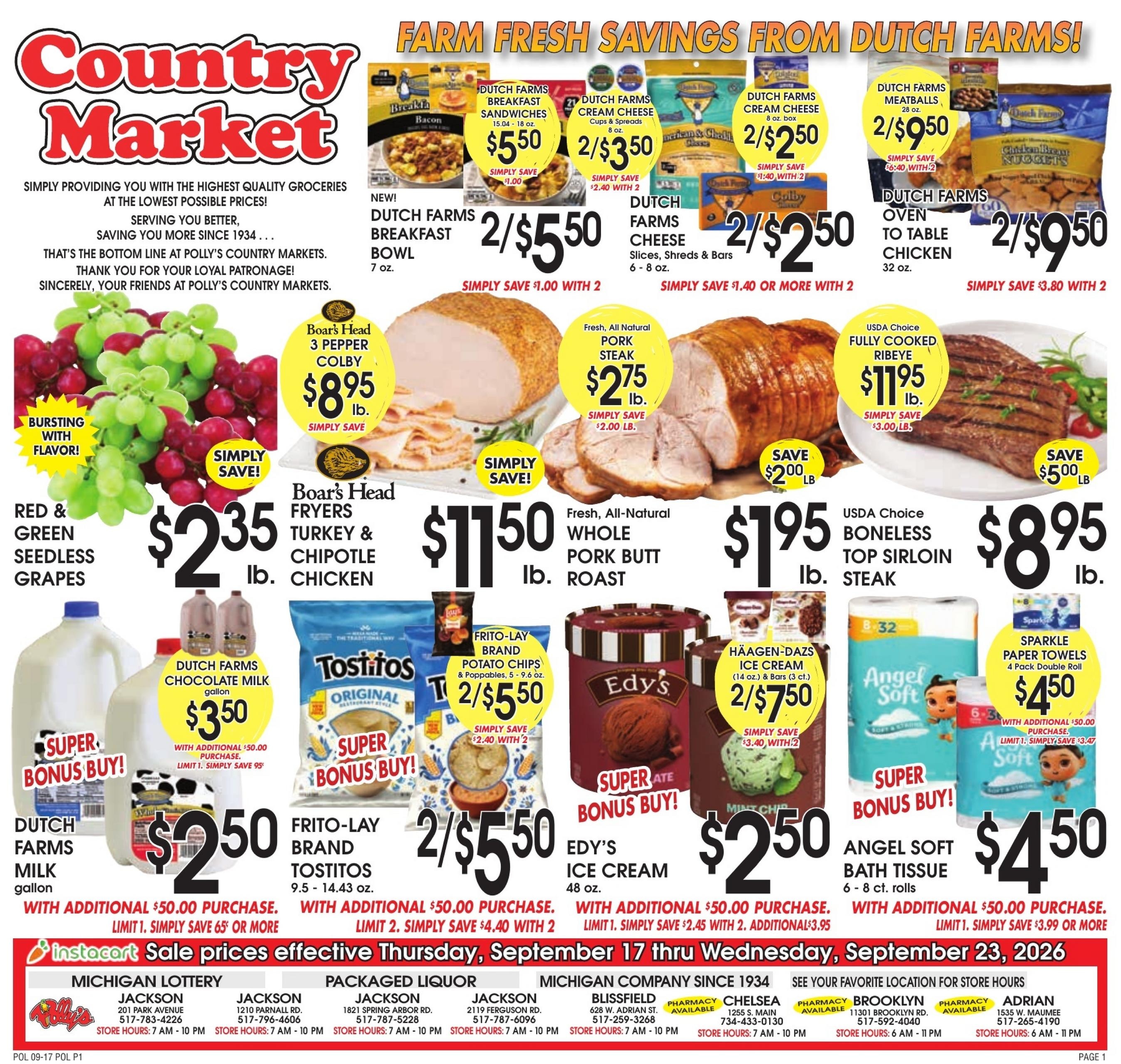 Country Market weekly ad page 1
