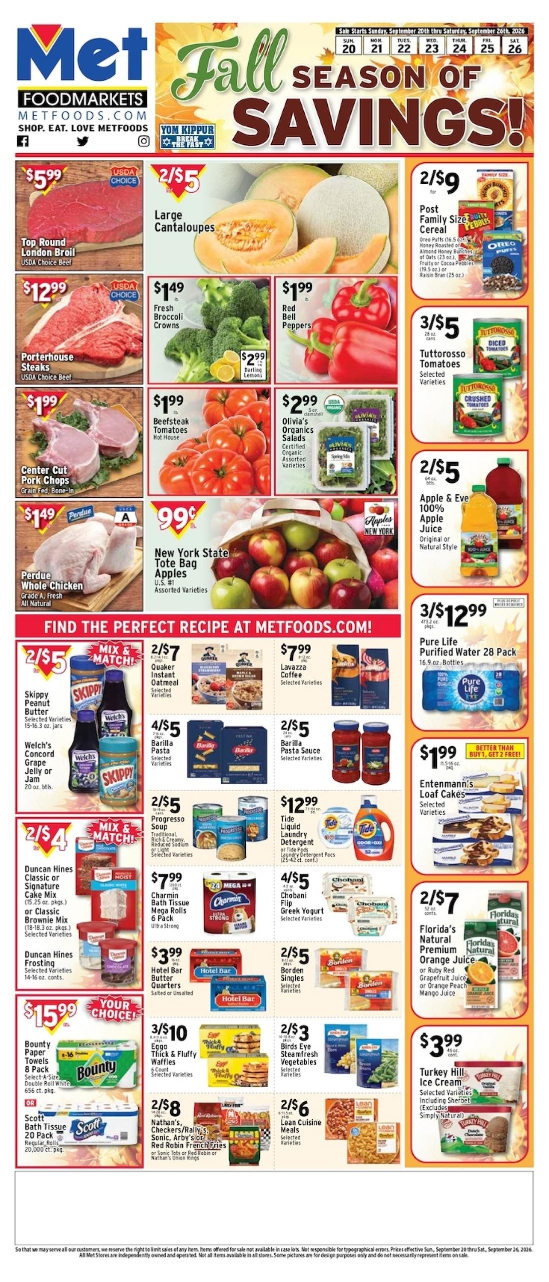 Met Foods weekly ad page 1