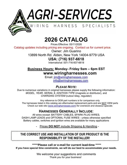 Agri-Services Wiring Harness Specialists Wiring Harness Catalog Weekly Ad