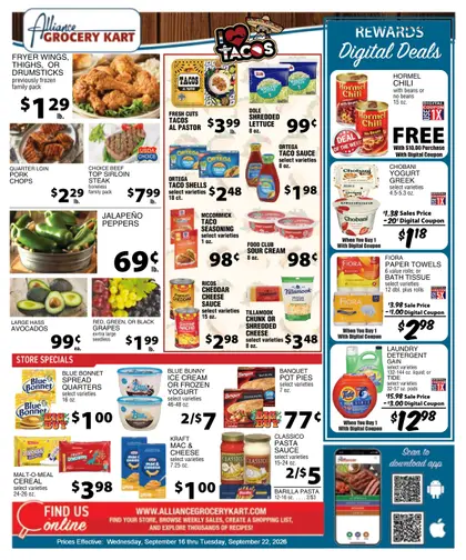 Alliance Grocery Kart Weekly Ad