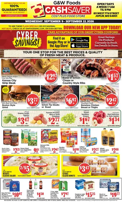 G&W Foods Cash Saver Weekly Ad