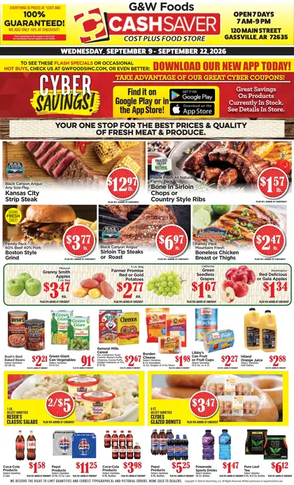 G&W Foods Cash Saver Weekly Ad