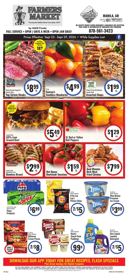 G&W Foods Farmers Market Weekly Ad