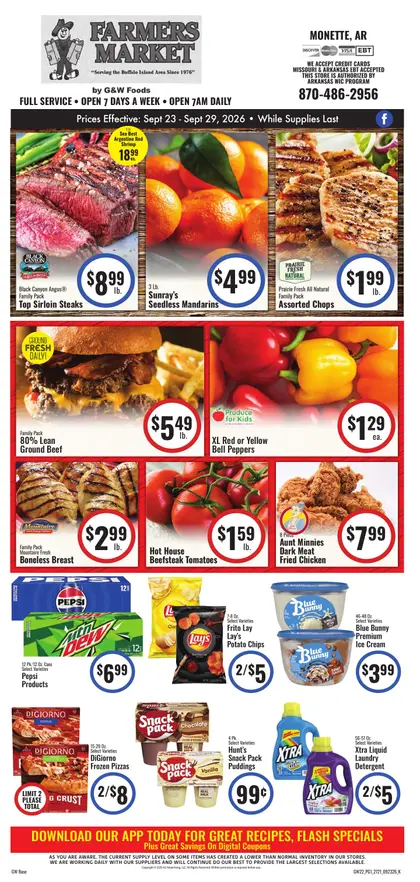 G&W Foods Farmers Market Weekly Ad
