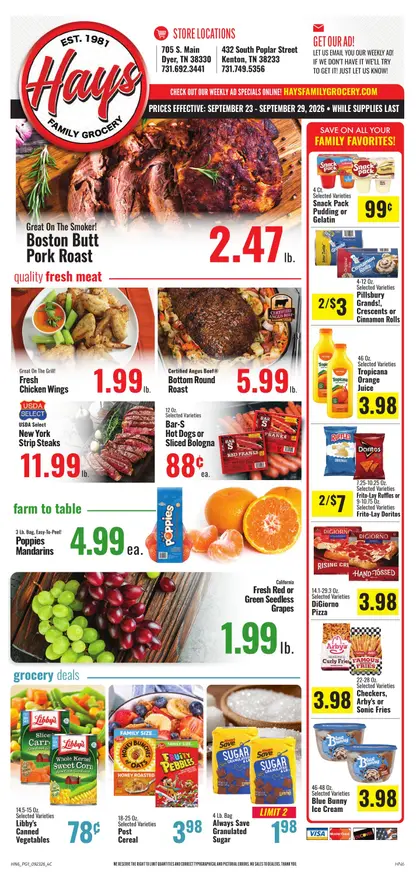 Hays Family Grocery Weekly Ad