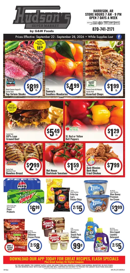 Hudson's Super Market Weekly Ad