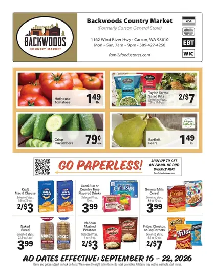 Backwoods Country Market Weekly Ad