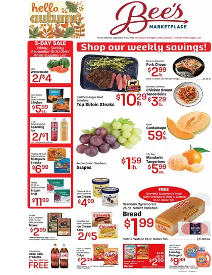Bee's Marketplace Weekly Ad