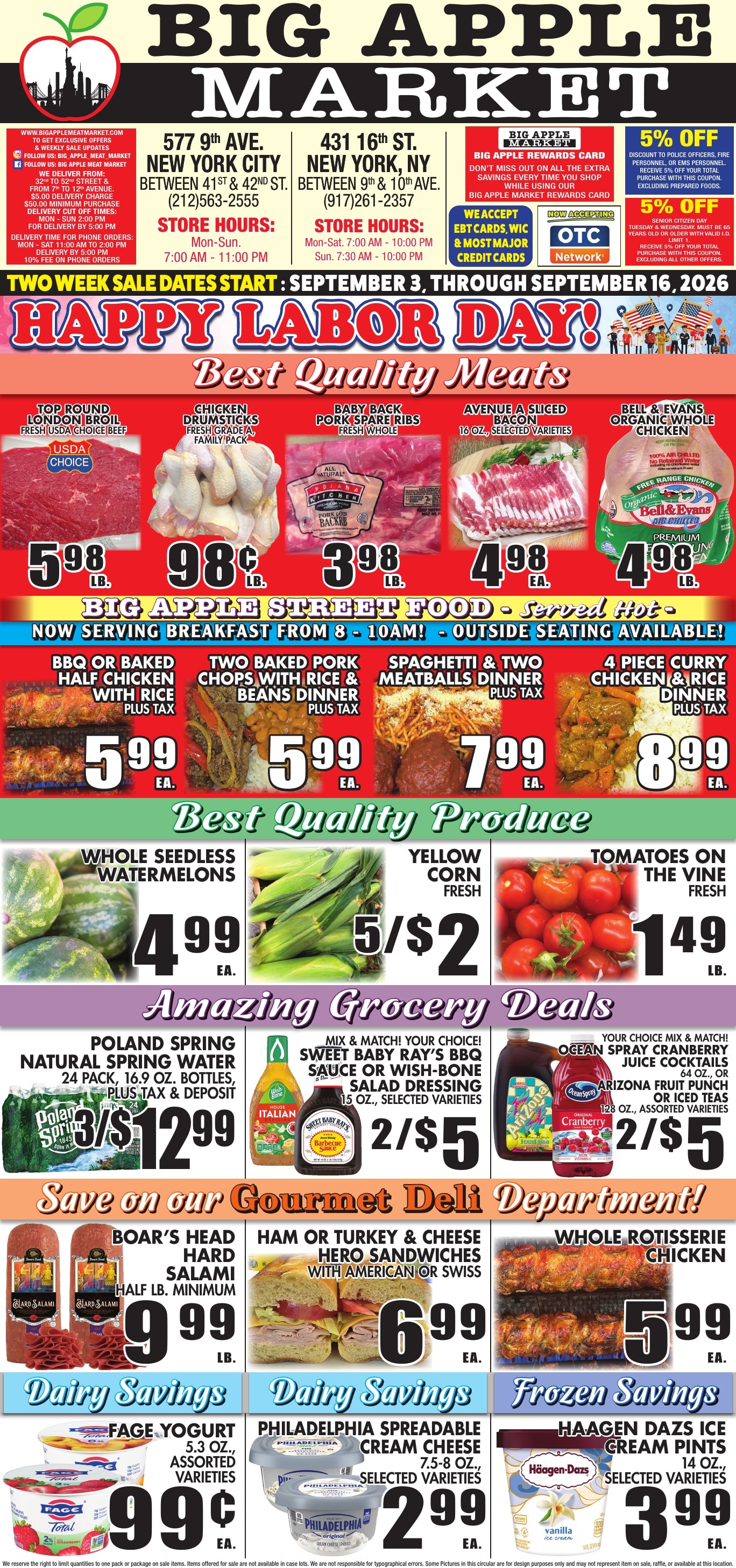 Big Apple Meat Market weekly ad page 1
