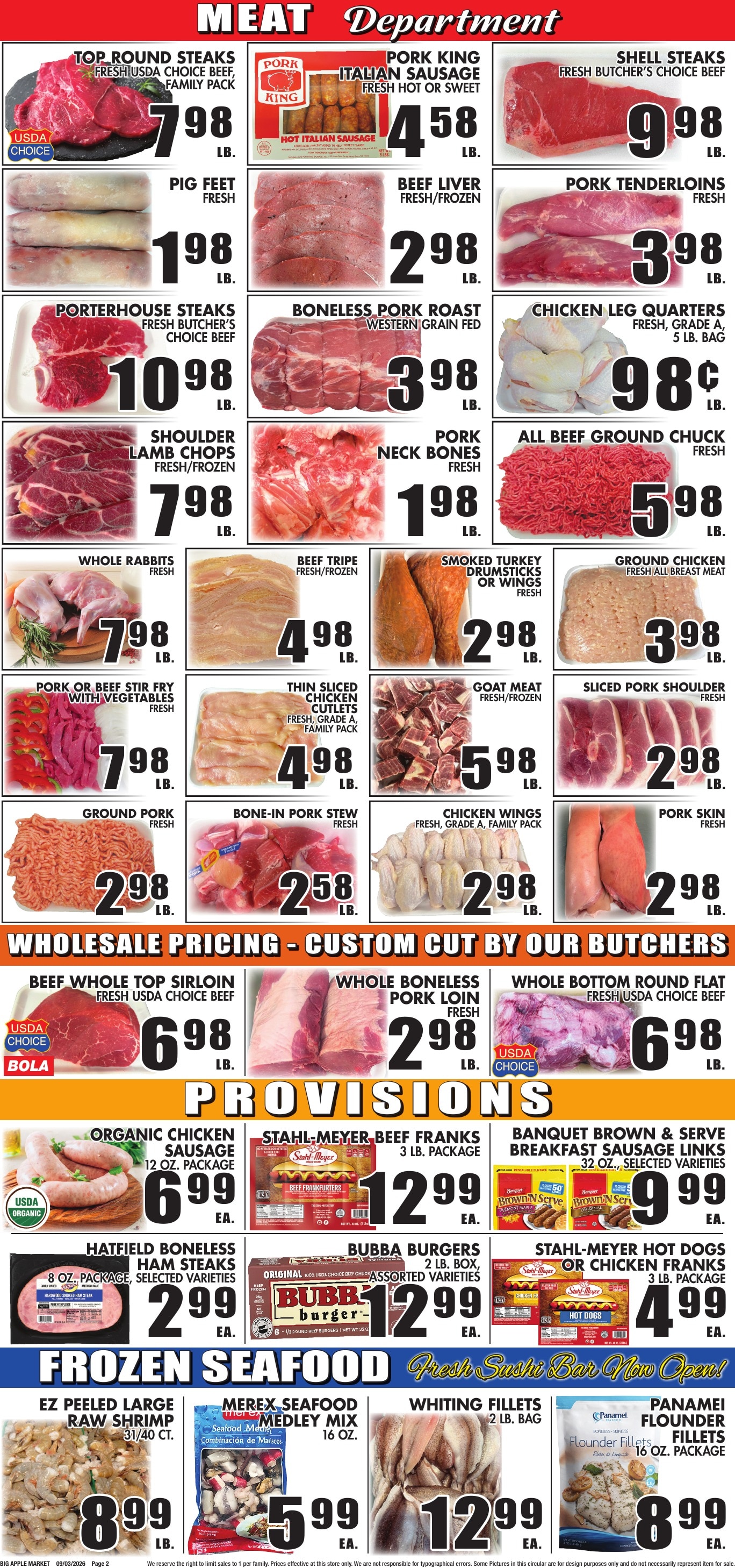 Big Apple Meat Market weekly ad page 2