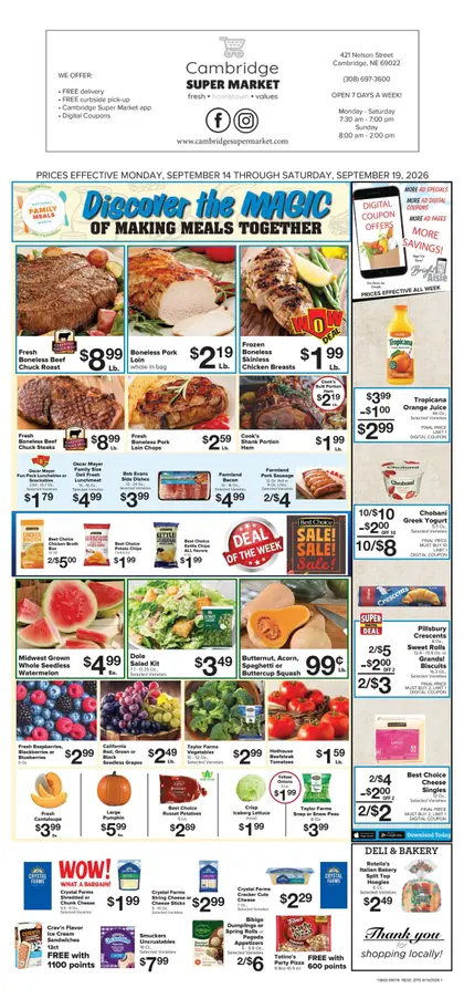 Cambridge Super Market Great Deals This Week! Weekly Ad