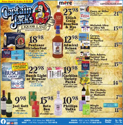 Captain Jack's Liquor Land Weekly Ad