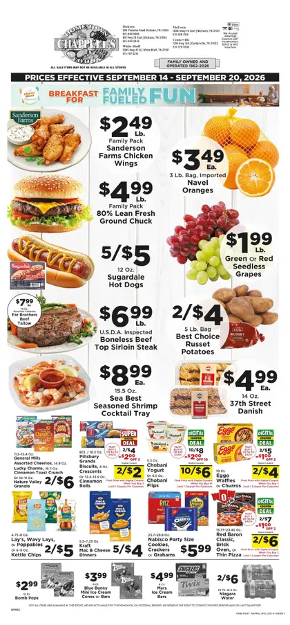 Chappell's Hometown Foods Weekly Ad