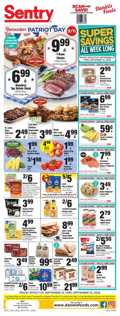 Daniels Sentry Weekly Ad